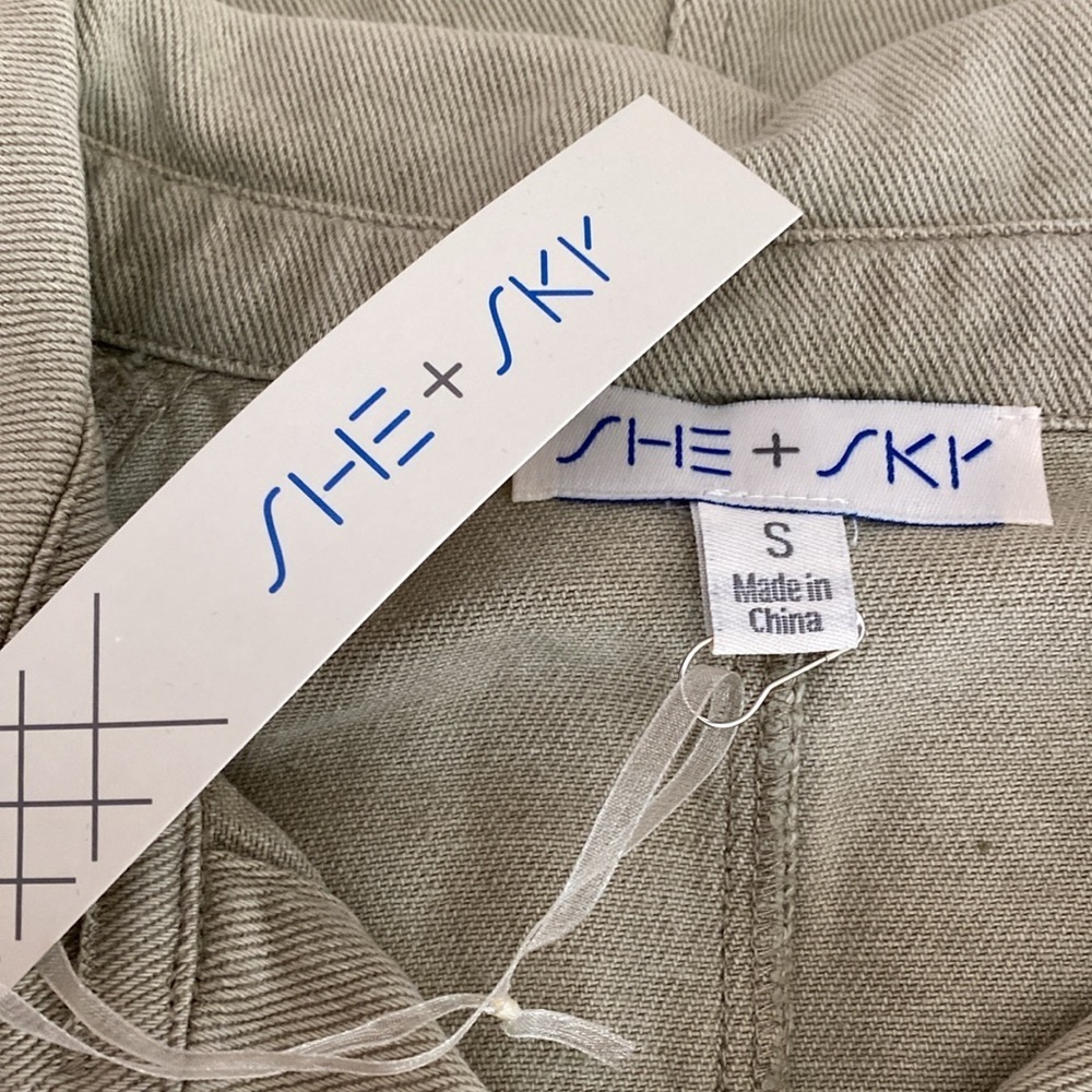 She + Sky Olive Green Denim Dress - Picture 10 of 11